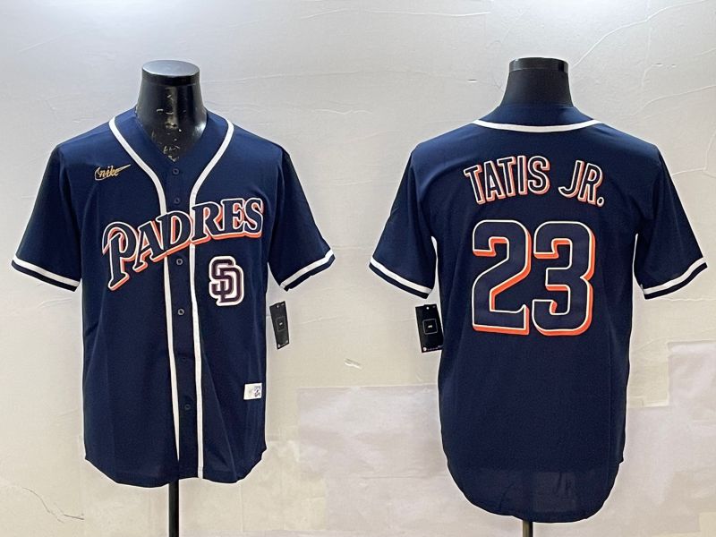 Men San Diego Padres 23 Tatis jr Blue Throwback Game 2025 Nike MLB Jersey style 5